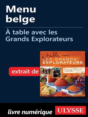 cover image of Menu belge--À table avec les Grands Explorateurs
